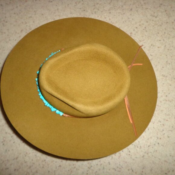 FIRM NEW Free People Lovely Bird Montana Turquoise Wrap Felt Hat S Rodeo main image 7